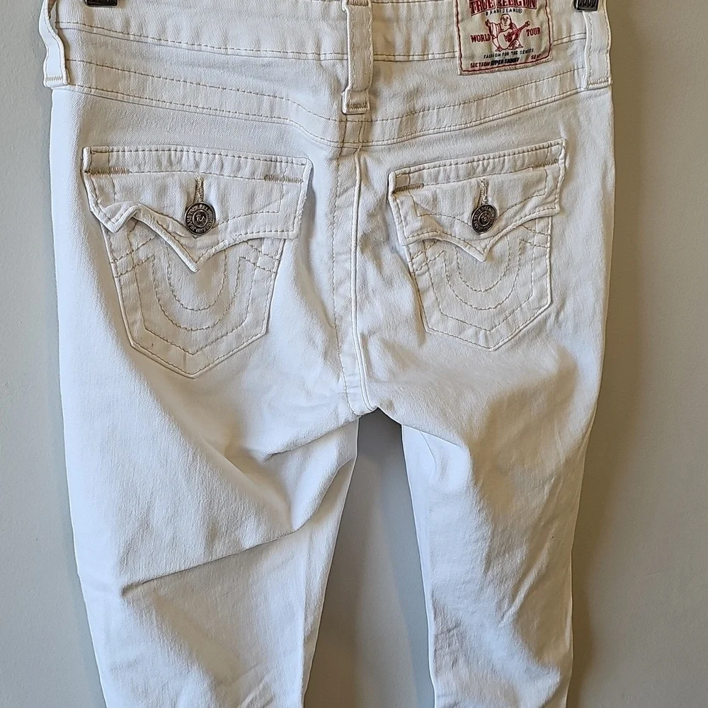 True Religion White Distressed Skinny Jeans - Picture 4 of 8
